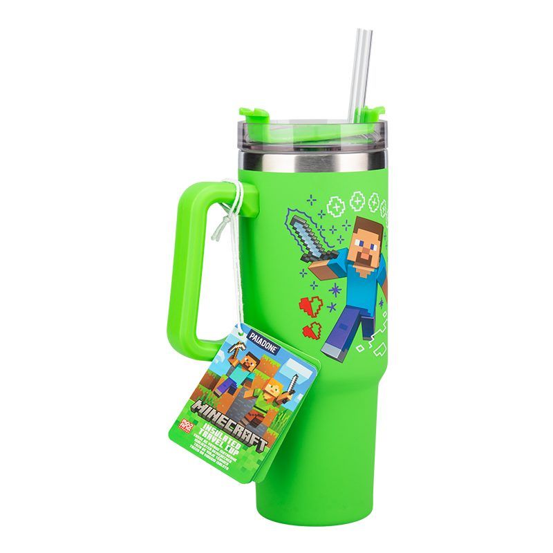 Minecraft Green 900ml Insulated Cup and Straw Paladone