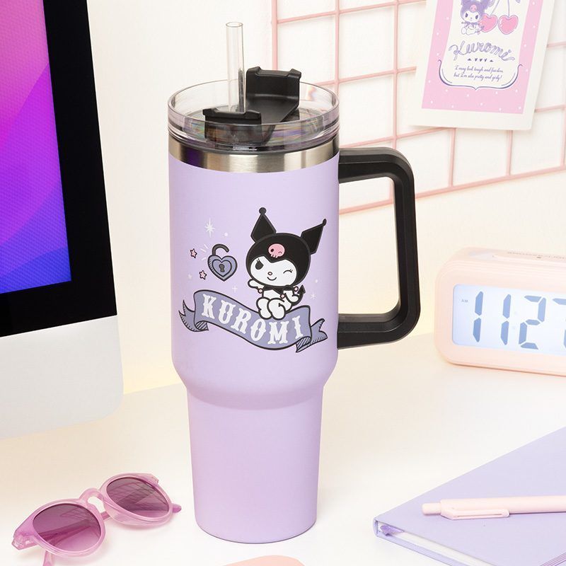 Kuromi 900ml Insulated Cup and Straw