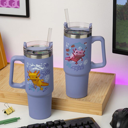 Minecraft Purple 900ml Insulated Cup and Straw