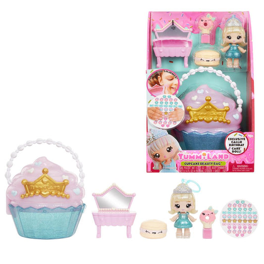 YUMMILAND BEAUTY BAG PLAY SET & LIP GLOSS DOLL - CUPCAKE BEAUTY BAG