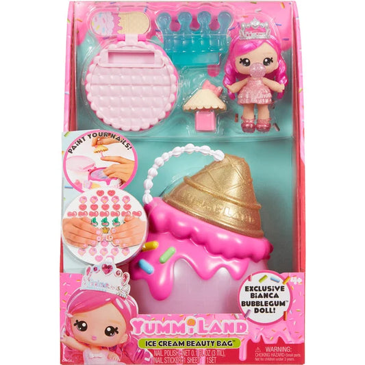 YUMMILAND BEAUTY BAG PLAY SET & LIP GLOSS DOLL - ICE CREAM BEAUTY BAG