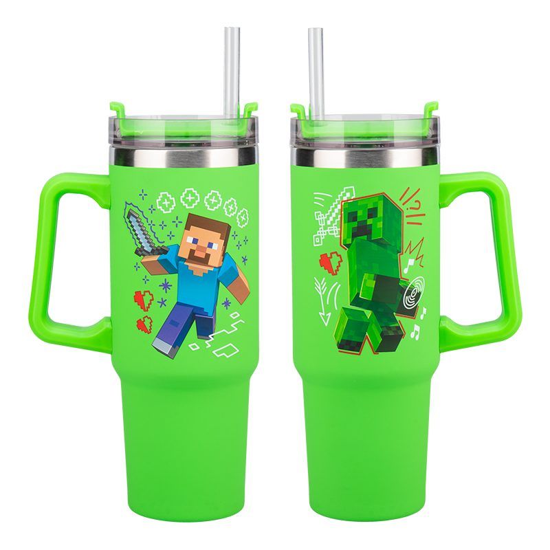 Minecraft Green 900ml Insulated Cup and Straw Paladone
