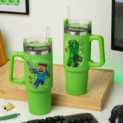 Minecraft Green 900ml Insulated Cup and Straw Paladone